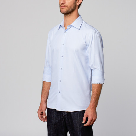 Rosso Milano // Modern Fit Button-Up Shirt + Contrast Collar // Blue (S)