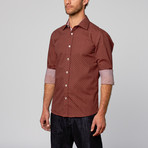 Modern Fit Button-Up Shirt // Polka Dot Burgundy (S)