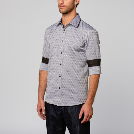 Rosso Milano // Modern Fit Button-Up Shirt // Shadow Dot Grey (S)