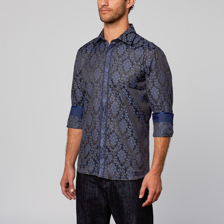 Modern Fit Button-Up Shirt // Arabesque Navy (S)