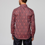 Modern Fit Button-Up Shirt // Arabesque Burgundy (2XL)