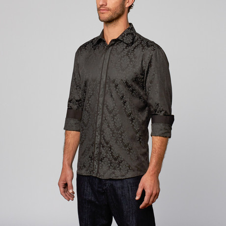 Modern Fit Button-Up Shirt // Arabesque Black (S)