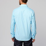 Modern Fit Button-Up Shirt // Light Paisley Turquoise (L)