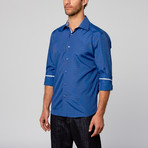 Modern Fit Grid Button-Up Shirt // Royal (S)