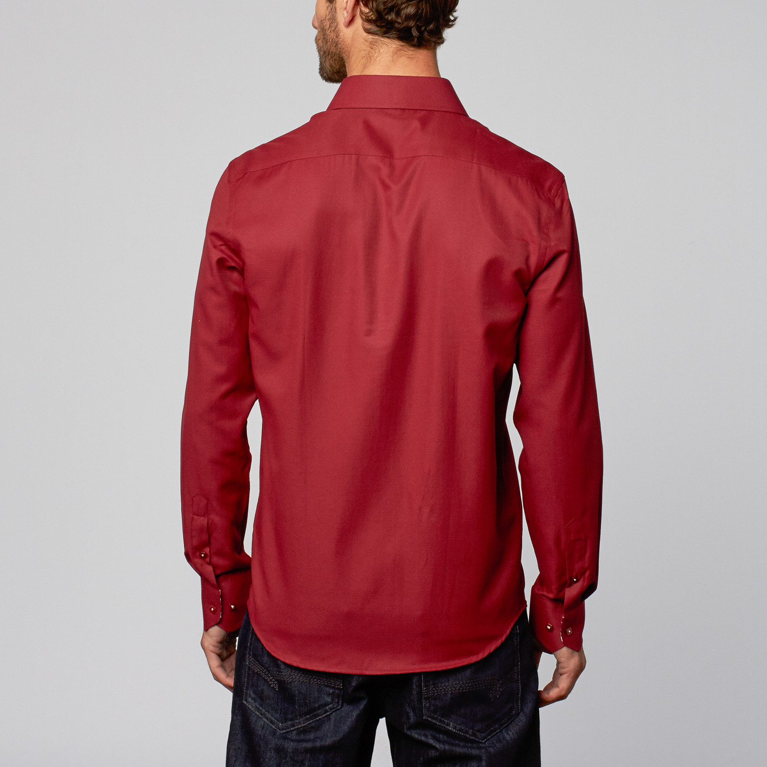 Rosso Milano // Modern Fit Button-Up Shirt // Wine Pin Dot (S) - Rosso ...