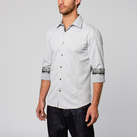 Modern Fit Button-Up Shirt // Pin Dot Grey (S)