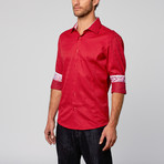 Rosso Milano // Modern Fit Button-Up Shirt // Red Diamond (M)