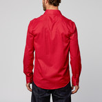 Rosso Milano // Modern Fit Button-Up Shirt // Red Diamond (M)