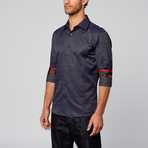 Rosso Milano // Modern Fit Button-Up Shirt // Navy Diamond (S)