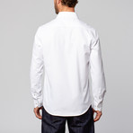 Textured Modern Fit Button-Up Shirt // White (2XL)