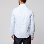 Textured Modern Fit Button-Up Shirt // Light Blue (M)