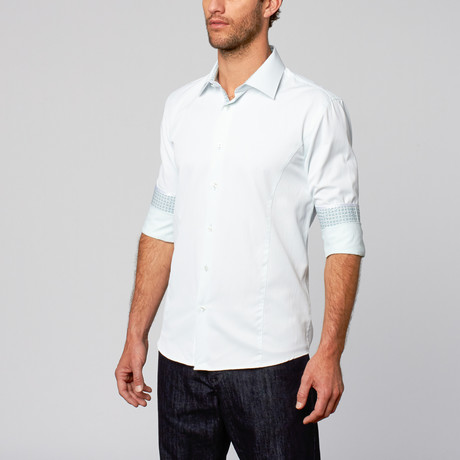 Rosso Milano // Modern Fit Button-Up Shirt + Abstract Detail // Mint (S)