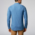 FreeNote // Gavel Button-Up Shirt // Blue (L)