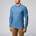 FreeNote // Gavel Button-Up Shirt // Blue (S)