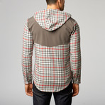 Osma Plaid Shirt Jacket // Red + Charcoal (S)