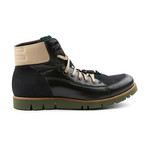 Genuine Grain Leather Shoe // Black + Green