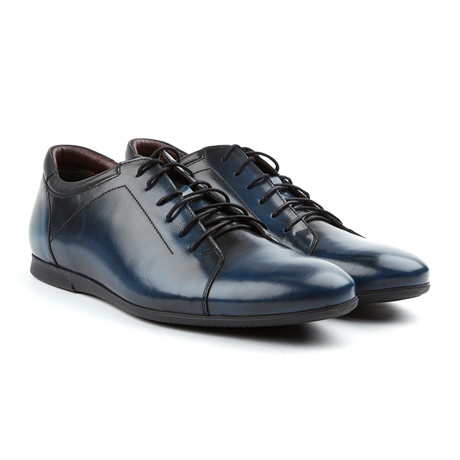 Genuine Grain Leather Dress Shoe // Dark Blue (Euro: 39)