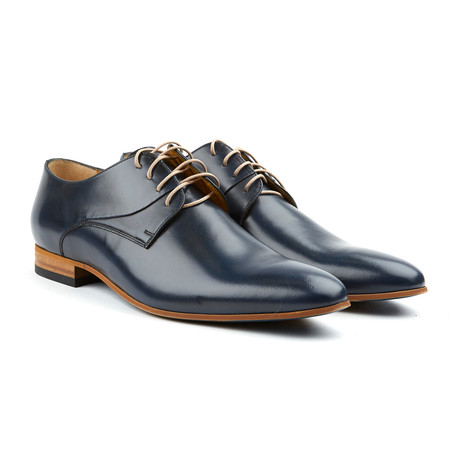 Genuine Grain Leather Derby // Dark Blue (Euro: 39)