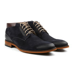 Genuine Grain Leather Boot // Navy + Brown (Euro: 43)