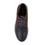 Genuine Grain Leather Shoe // Navy + Maroon (Euro: 41)