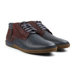 Genuine Grain Leather Shoe // Navy + Maroon (Euro: 39)