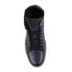 Genuine Grain Leather Boot // Navy + Beige (Euro: 40)