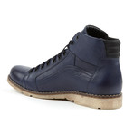 Genuine Grain Leather Boot // Navy + Beige (Euro: 40)