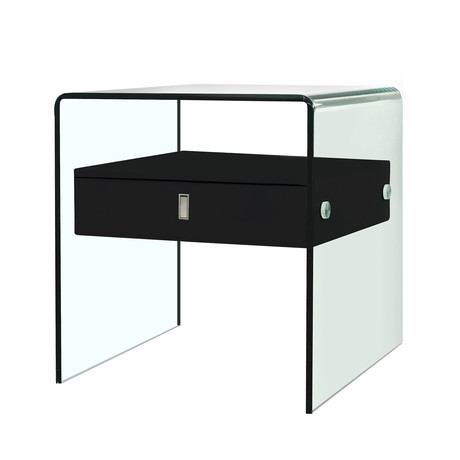 Bari Collection // Nightstand + End Table (High Gloss Black)