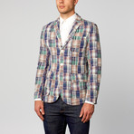 Patchwork Casual Blazer // Navy + Brown (XL)