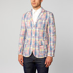 Patchwork Casual Blazer // Pink + Blue (XL)