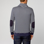 Terry Shawl Collar Pullover // Indigo Stripe (XL)