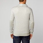 Terry Shawl Collar Pullover // Grey Stripe (XL)