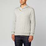 Terry Shawl Collar Pullover // Grey Stripe (L)