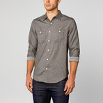 Polka Dot Flannel Shirt // Charcoal (M)