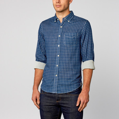 Double Faced Windowpane Shirt // Indigo (S)