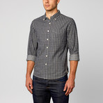 Windowpane Flannel Long-Sleeve Shirt // Navy (M)