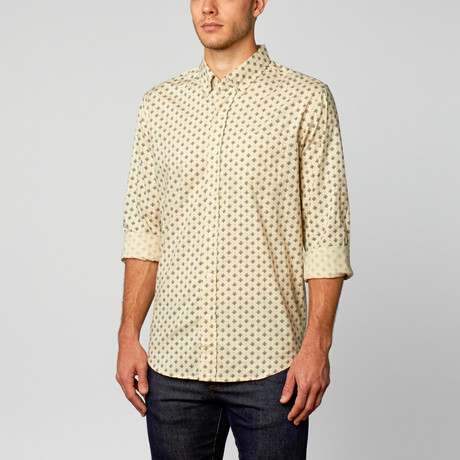 Floral Motif Shirt // Beige (S)