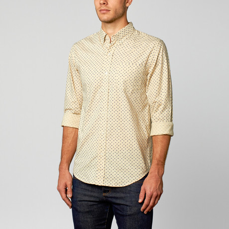 Ditsy Print Shirt // Beige (S)