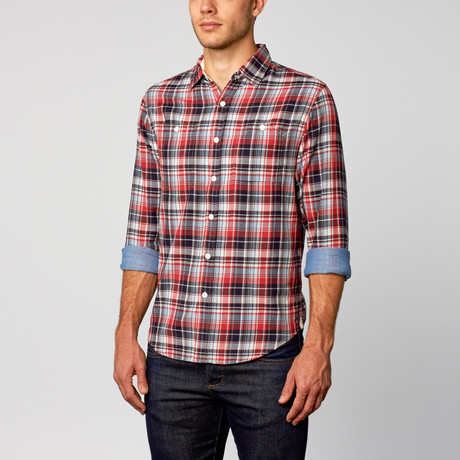 Double Faced Madras Shirt // Red (S)