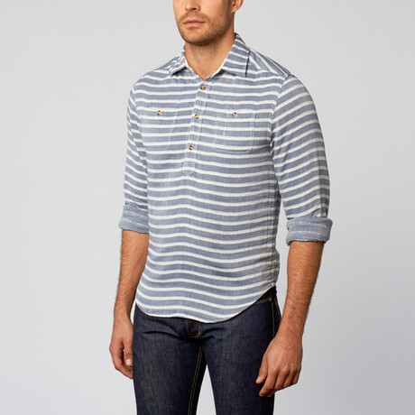 Barque // Sailor Shirt // Navy Stripe (L)