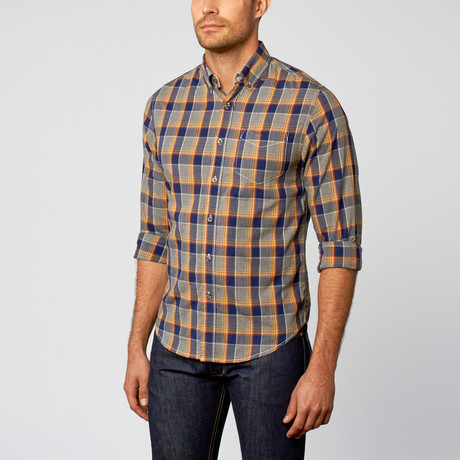 Heather Plaid Shirt // Navy (S)