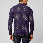 Floral Jacquard Shirt // Navy (S)