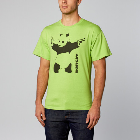 Panda With Guns T-Shirt // Light Green (XS)