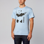 Panda With Guns T-Shirt // Light Blue (XS)