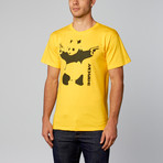 Panda With Guns T-Shirt // Yellow (L)