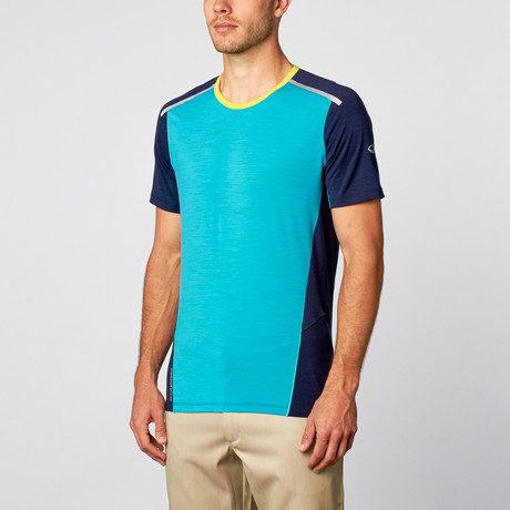 Strike Short Sleeve Crew // Aquamarine + Admiral + Fuse (S)