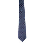 Silk Tie // Blue + Black Squares