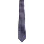 Silk Tie // Dark Blue + White Squares