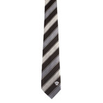 Silk Tie // Grey + Black Stripe