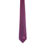 Gaia Silk Tie // Pink + Navy Blue